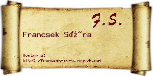 Francsek Sára névjegykártya